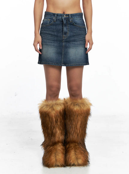 Washed Denim Mini Skirt CO513