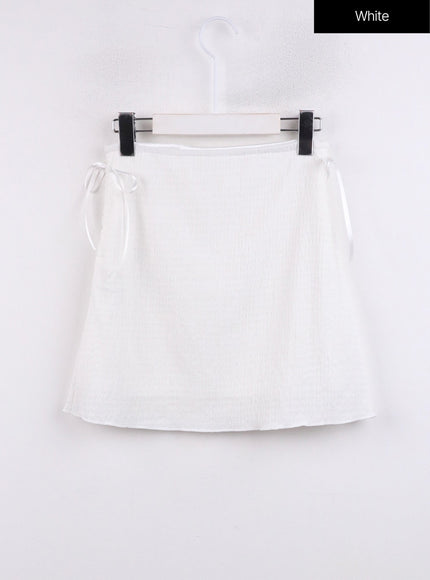 side-drawstring-mini-skirt-cj423