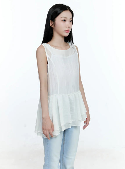 asymmetric-ruffle-sleeveless-blouse-cg513