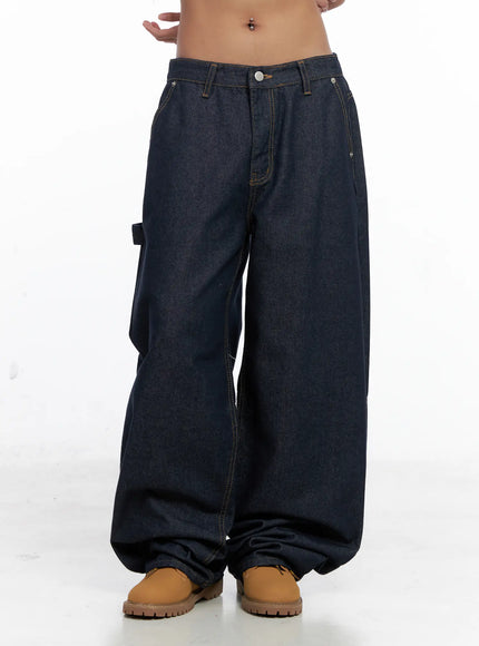 Relaxed Fit Dark Denim Jeans CS522