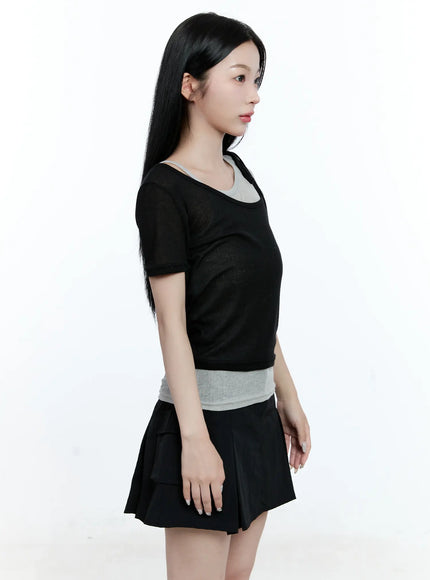 Layered Bow Short-Sleeve Tee CG513