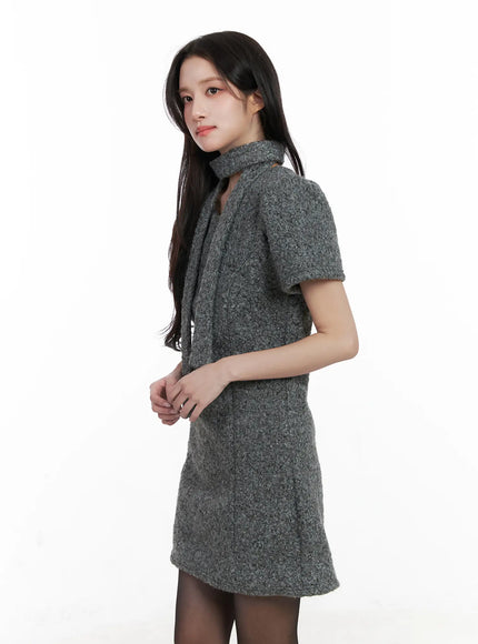 textured-mini-dress-and-scarf-set-cn526