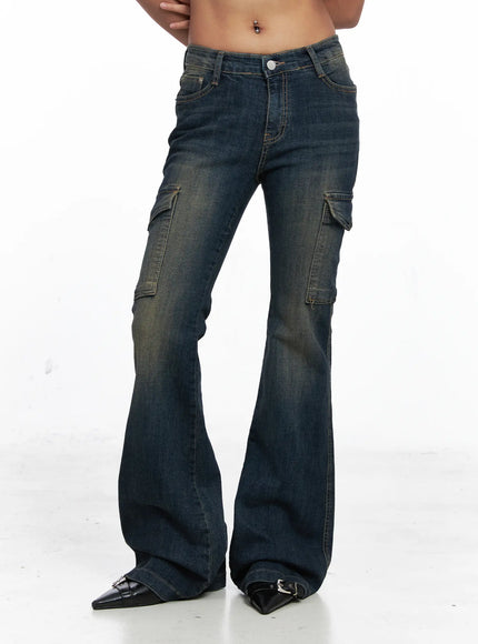 Owen Low-Rise Vintage Wash Flared Jeans CO510