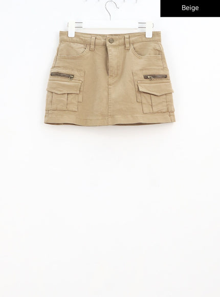 Mid-Rise Cargo Mini Skirt CA313