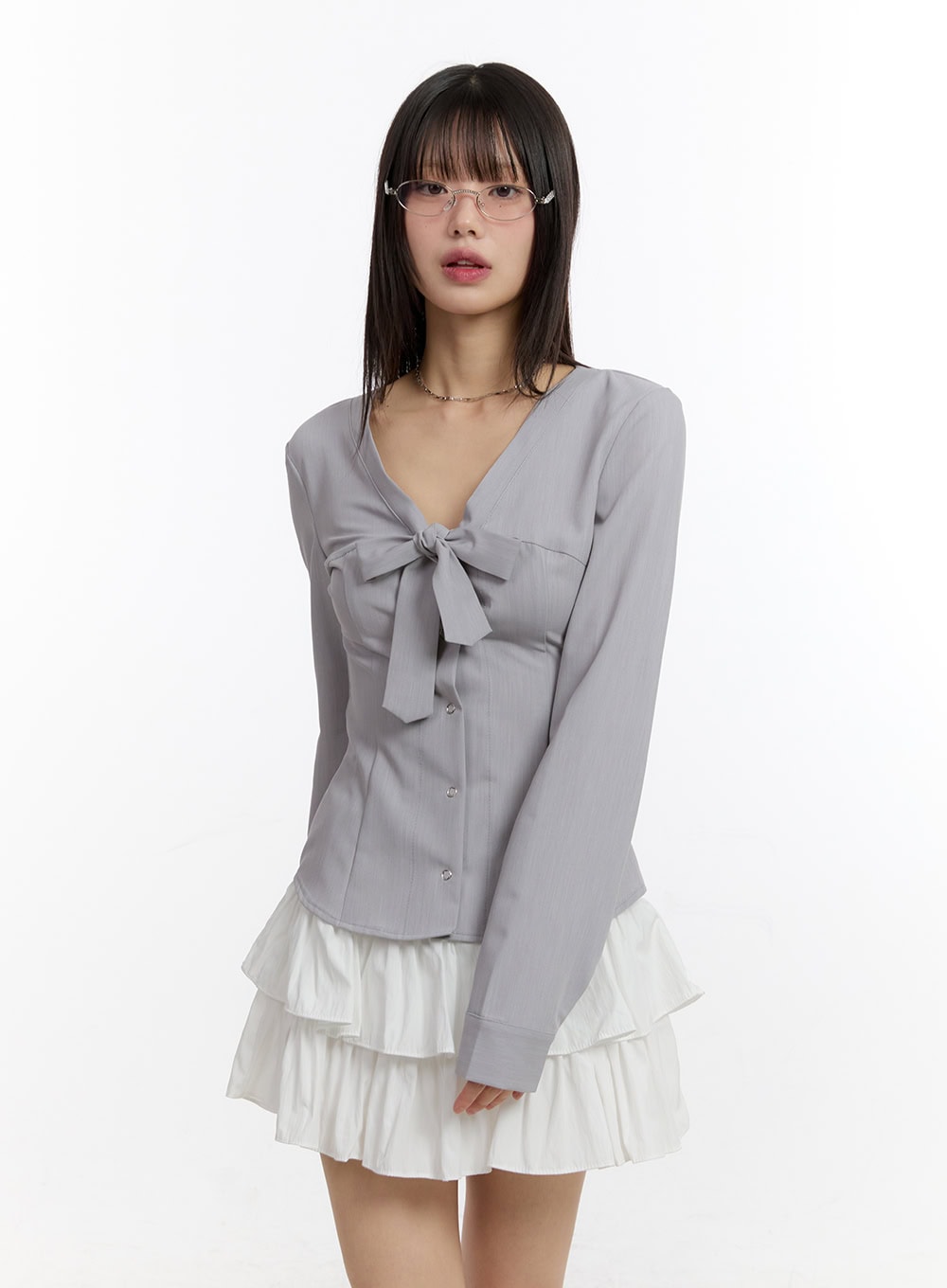 ribbon-tie-v-neck-blouse-top-ca509