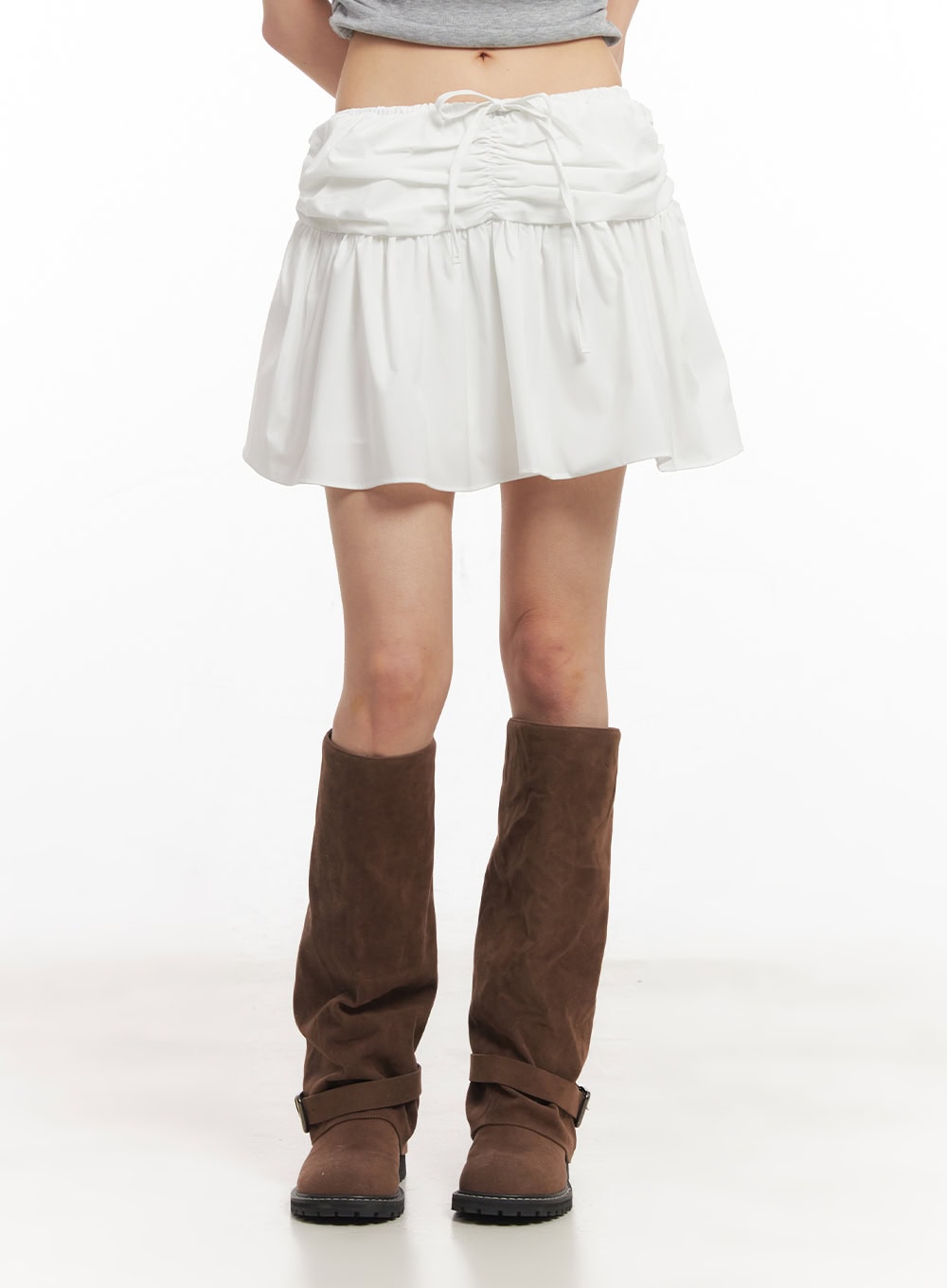 pleated-mini-skort-with-ribbon-shirring-ca523