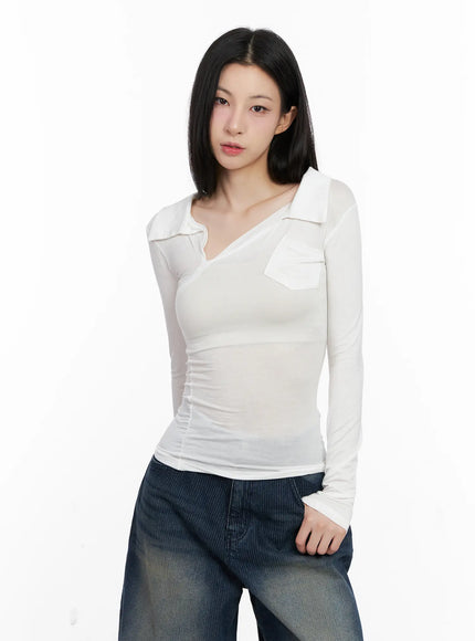 asymmetrical-collar-slim-fit-long-sleeve-top-cg526