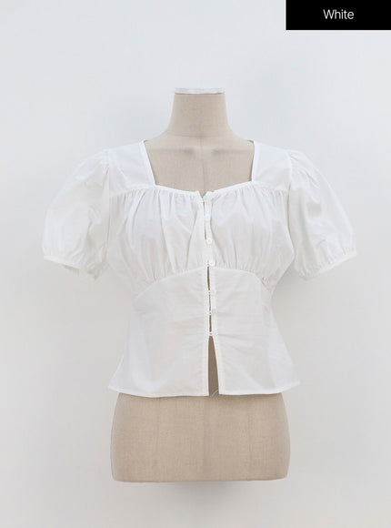 Puff Sleeve Button Blouse OA317
