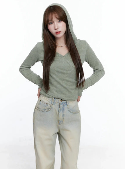 v-neck-wrap-buttoned-hoodie-cs501