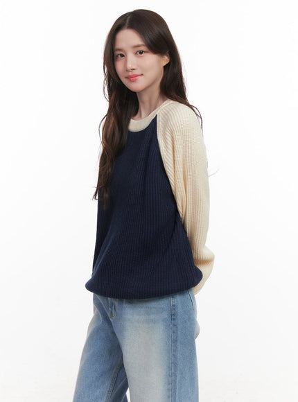 Cozy Knit Contrast Sweater CJ514