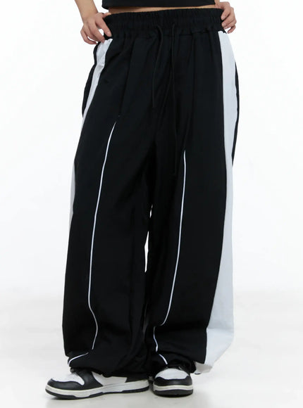 Contrast Stripe Nylon Track pants CS505
