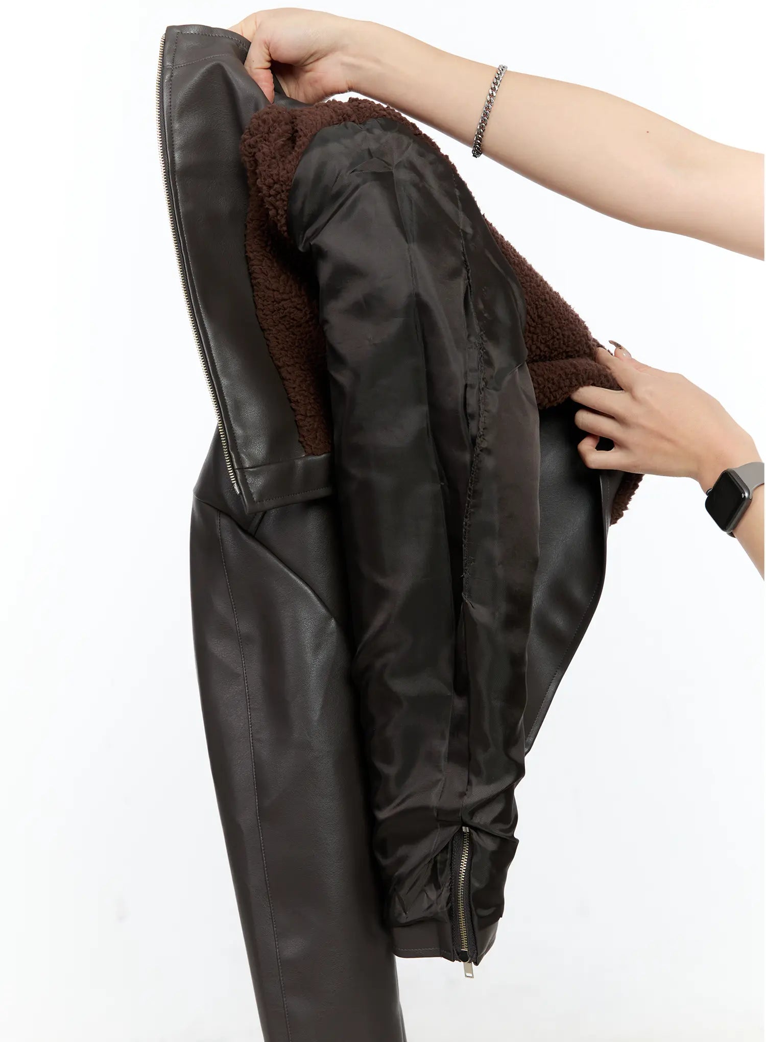 Cropped Faux Leather Jacket CN514