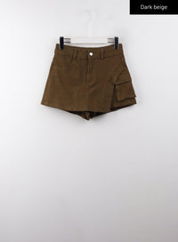 unbalanced-solid-high-waist-button-cargo-mini-skirt-cd329