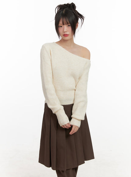 One-Shoulder Wool Blend Sweater CJ506