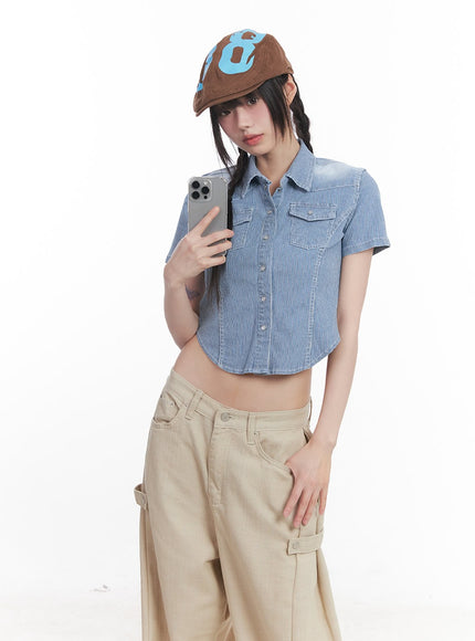 striped-half-sleeve-denim-shirt-cu506