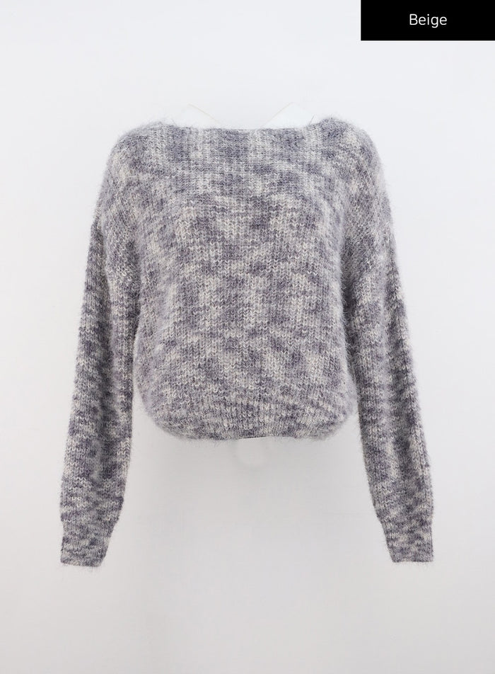 boat-neck-knit-sweater-cn324 / Beige