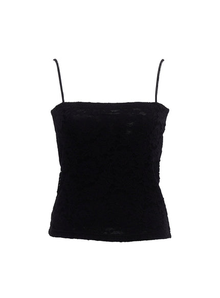 lace-trim-top-cu520 / Black