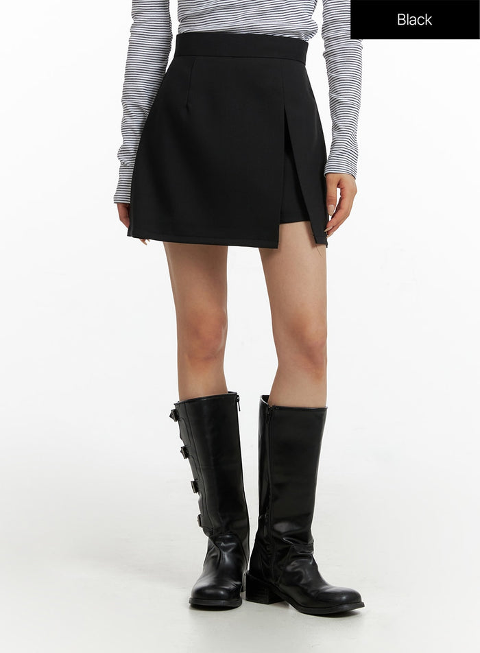 slit-mini-skirt-cf414 / Black