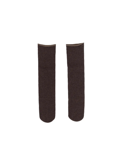 acc-rolled-cuff-basic-socks-cg506 / Brown