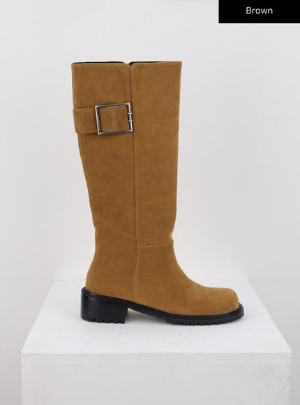 suede-buckle-boots-cn328 / Brown