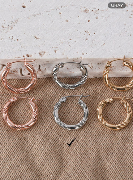 twist-ring-earrings-il404 / Gray