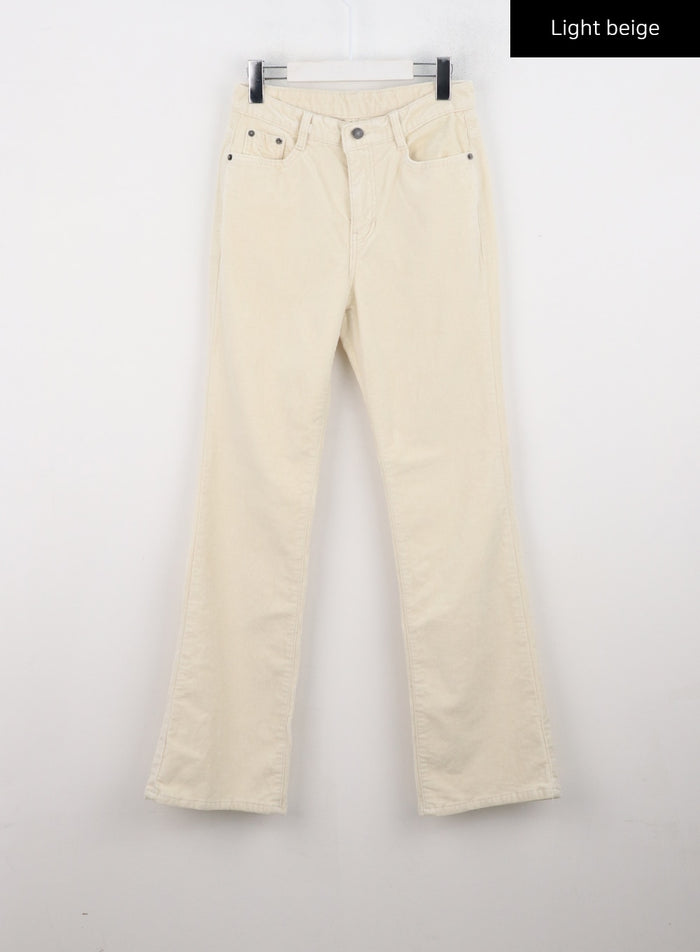velvet-flare-pants-cn313 / Light beige