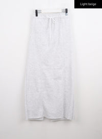 fleece-lined-maxi-sweat-skirt-cn303 / Light beige