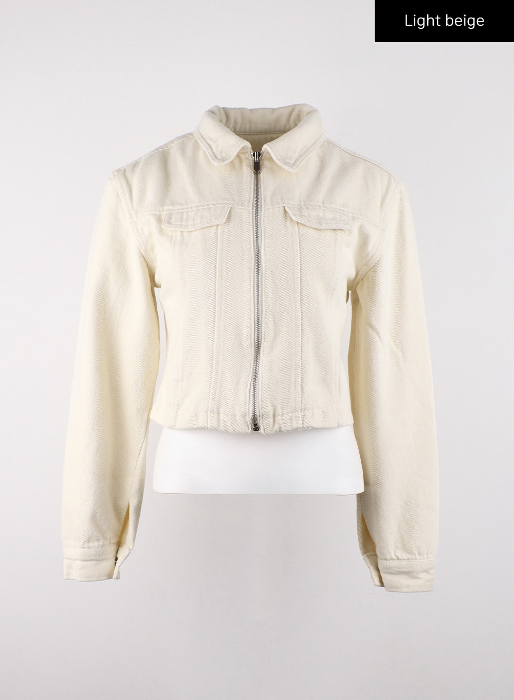 plush-pants-and-collar-zipper-jacket-cd315 / Light beige