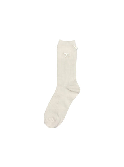 lior-ribbon-socks-ia529 / Light beige