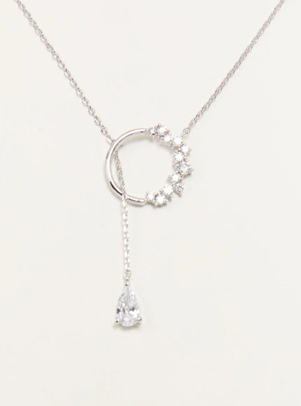 acc-halo-cross-necklace-kc1008 / Silver