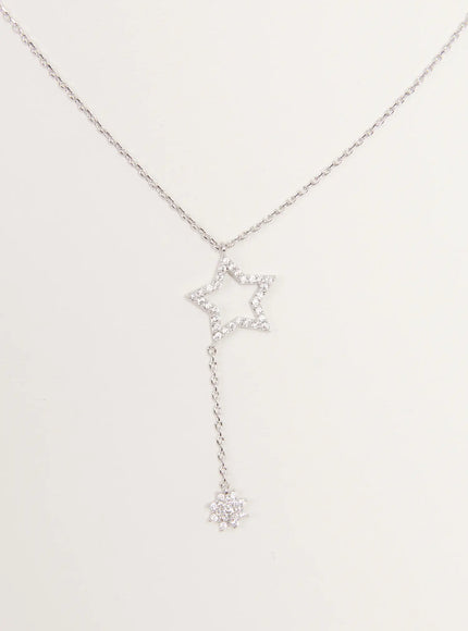 acc-falling-flora-star-necklace-kc1008 / Silver