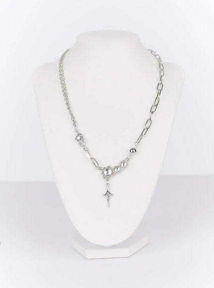 Crystal Chain Link Necklace IO527