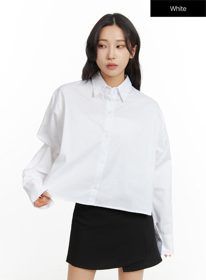 basic-crop-collar-shirt-cf415 / White