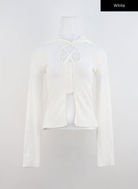 cut-out-hooded-crop-tee-cn320 / White