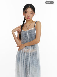 lace-mesh-midi-dress-cf423 / White