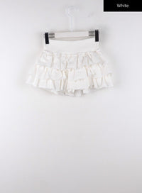 frill-layered-mini-skirt-cd321 / White