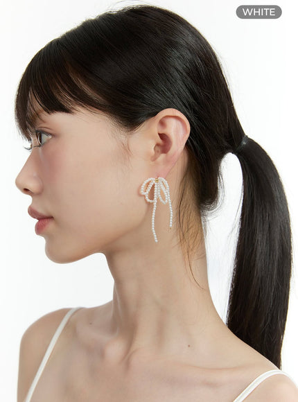 bonita-ribbon-earrings-ig406 / White