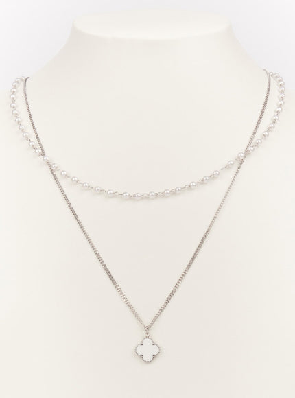 verona-double-layer-necklace-im531 / White