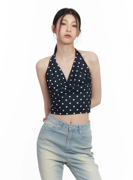 v-neck-polka-dot-halter-top-cl501