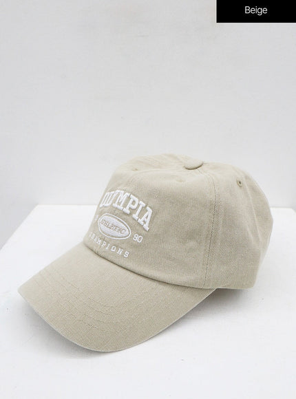 Olympia Lettering Print Baseball Cap ON09