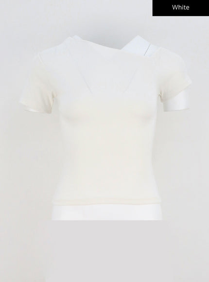 Unbalanced Neck Tee CA328