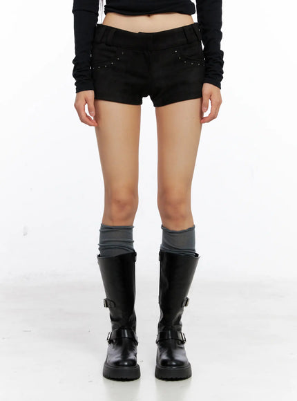 suede-studded-black-shorts-cs511