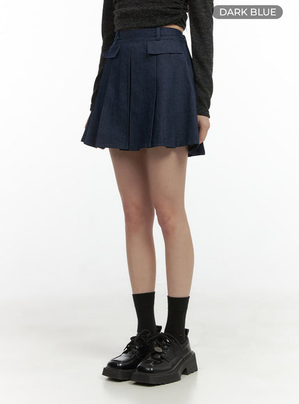 pleated-denim-mini-skirt-co410