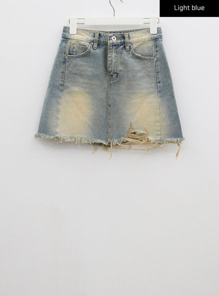 High Waist Denim Mini Skirt CF315