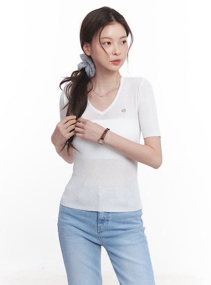 sheer-v-neck-linen-short-sleeve-sweater-cy519