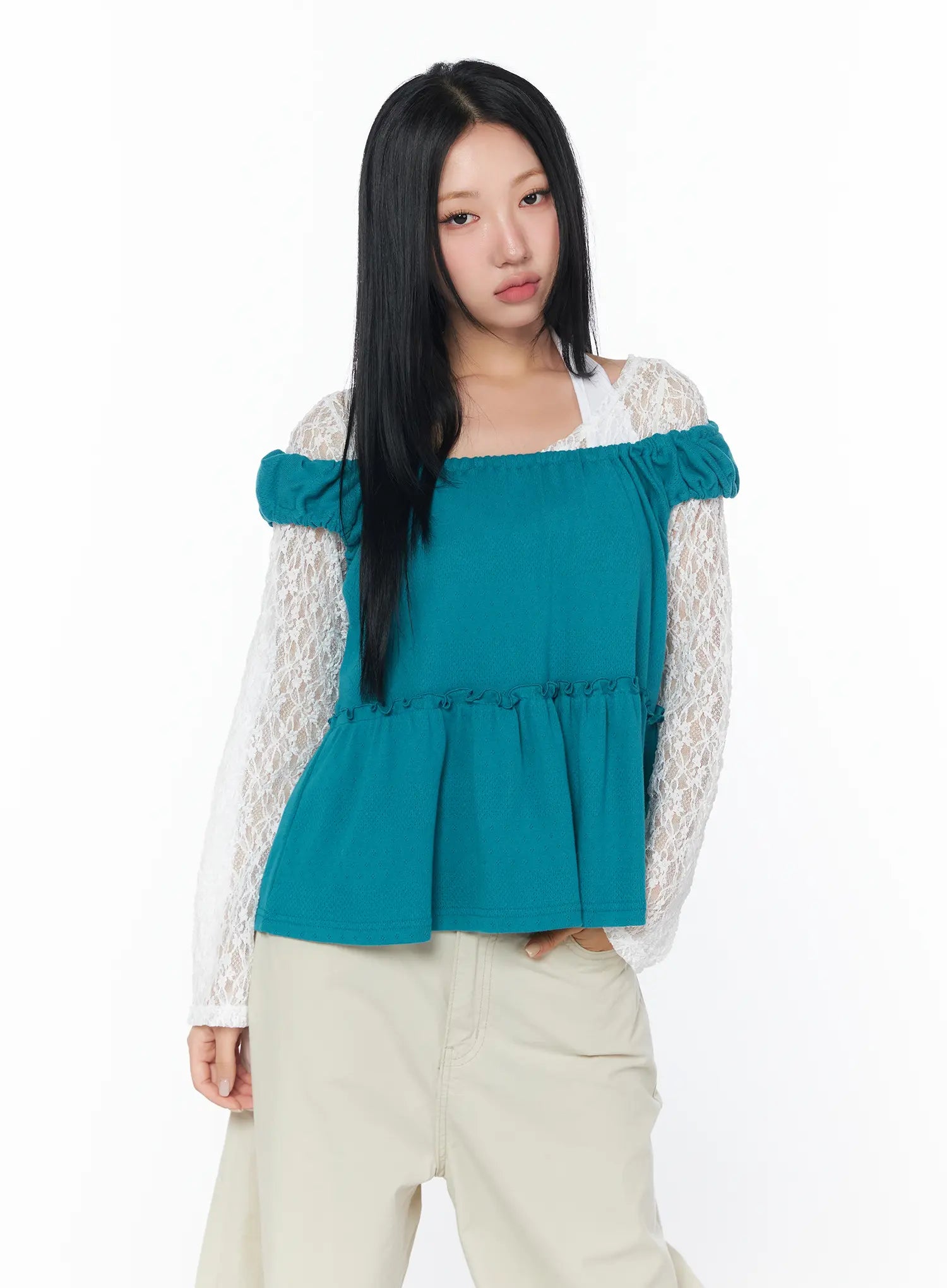 puff-sleeve-shirred-blouse-cy512