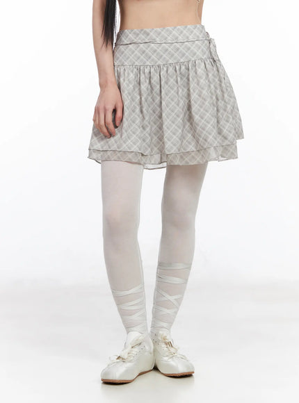 plaid-ruffle-mini-skirt-cf518