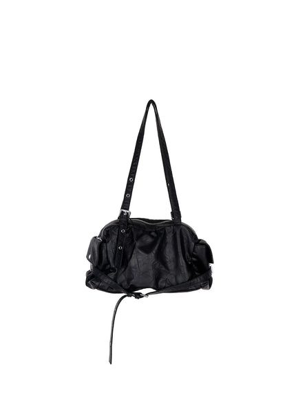 vintage-belted-shoulder-bag-ca514 / Black