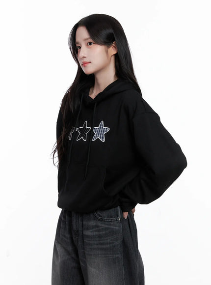 star-graphic-hoodie-cs519 / Black