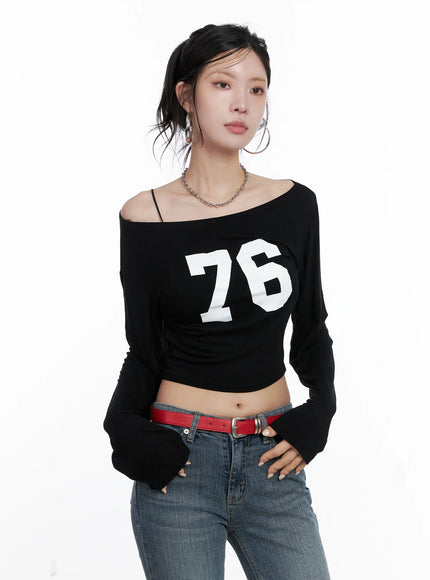 76-long-sleeve-crop-top-cs510 / Black